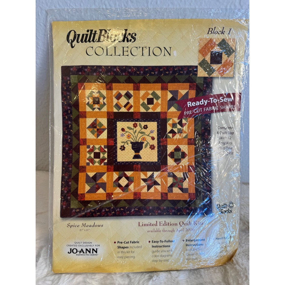 Jo-Ann QuiltBlocks Collection Spice Meadows Block 1 Cobblestone Pre-Cut Kit 2005